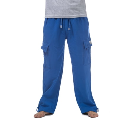 PRO CLUB MEN’S HEAVYWEIGHT FLEECE CARGO PANTS Royal Blue