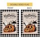thumbnail image 3 of Bandera de jardín vertical de doble cara con diseño de gato fantasma y calabaza de Halloween, arpillera con cuadros negros de búfalo, decoración para exteriores, 12 x 18 pulgadas, 3 of 4