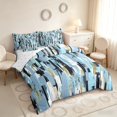 thumbnail image 2 of Manfei Ombre Brushstroke Queen Bedding, Blue Tone Gradient Bedding Comforter Set Queen, Reversible 7-Piece, 2 of 6