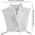 thumbnail image 5 of YEKEYI Victoria Cotton Shirts Elegant Ruffle Collar V Neck Dickey Mock Turtleneck Faux Collars for Women Girls, 5 of 6