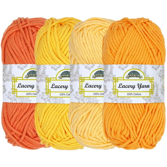 JubileeYarn Lacery Yarn - Chunky Cotton - 100g/Skein - Shades of Yellow - 4 Skeins