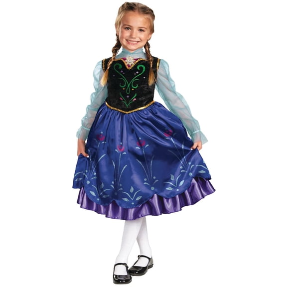 Disguise Girls' Disney Frozen Anna Deluxe Costume - Size 7-8