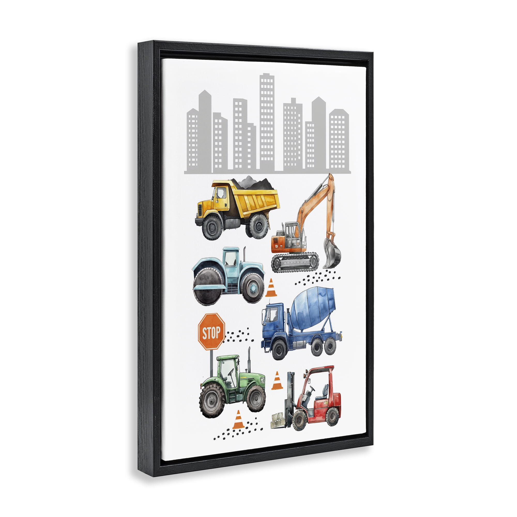 Stupell Industries City Keeps Moving Black Framed Floater Canvas Wall Art, design by Christine Simpson Art