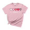 thumbnail image 2 of FASHOFT Valentines Shirts for Womens Summer Tops Funny Love Heart Printed Tees Casual Valentine Gifts Light Pink M, 2 of 3