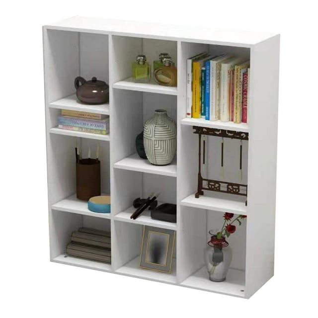 INTEXCA 11-Cube Large Modern Bookshelf Storage Organizer for Home, Bedroom, Office White