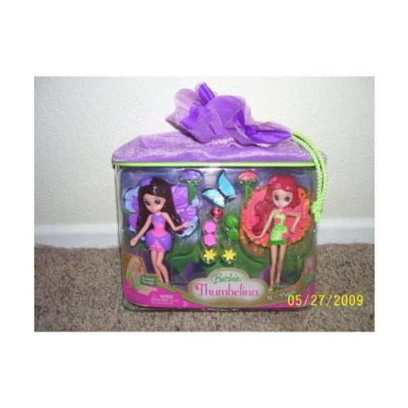 Barbie Thumbelina Mini Doll Set includes Jenessa and her Best Friend 10  piece set Reusable Carry Bag