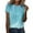 Sky Blue, variant on TYGHBN Women's Fashion Print Casual Point Sleeve Crew Neck T Shirt Top Was Out Long Sleeve Short Sleeve Athletic Shirt T Shirt Women Blank Casual Women Summer Women Causal Shirts Wide Stripe Shirt