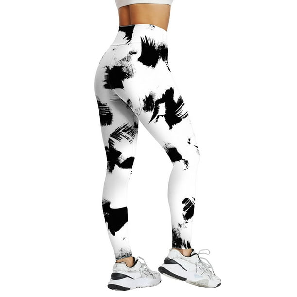 Aayomet Print High Waist Pants for Womens Leggings Tights Compression Yoga  Fitness High plus Size Yoga Pants for (Silver, XL) 