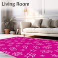thumbnail image 2 of ODIKA 5'x7' Machine Washable Non-Slip Area Rug, Whimsical Gift Bow Starlight Celebration Fancy Decorative High Traffic Rug with Pad, Pink, 611602, 2 of 8