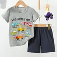 thumbnail image 2 of MuXiKeJi Clothes Cartoon Summer Outfit Set for Boys with T-Shirt and Shorts Toddler Clothes Ages 1 to 4 Years, 2 of 3
