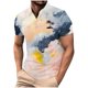 thumbnail image 1 of Mens Manga Corta Botón Abajo Camisas con Bolsillo Pulover Botón de Impresión de la Camisa de Solapa de Poliéster Cuello de Vuelta, Blusa Casual para Hombres, 1 of 4