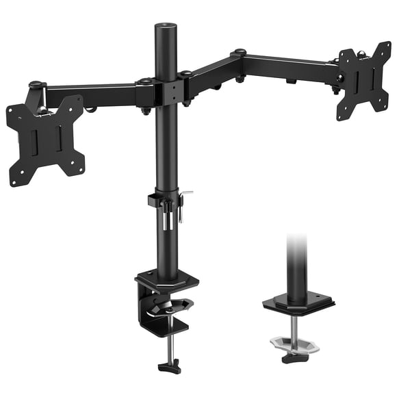 Soporte de escritorio para dos monitores ERGOMAKER totalmente ajustable de 27 pulgadas