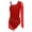 Burgundy, variant on SiiRoh Gymnastics Leotard for Women Asymmetric Shoulder Fringe Rumba Salsa Latin Jazz Dance Leotard Navy Blue S