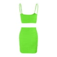 thumbnail image 6 of Abomasnow Women's Sexy 2 Piece Outfits Strap Crop Top Skirt Set Bodycon Mini Dress, 6 of 9