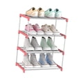 thumbnail image 2 of Billuyoard Zapatero de 4 niveles, organizador de zapatos de acero inoxidable multicapa, estante de almacenamiento para puerta de entrada, azul Almacenamiento y organización del hogar rosado 4 capas Billuyoard HA003484-05, 2 of 6