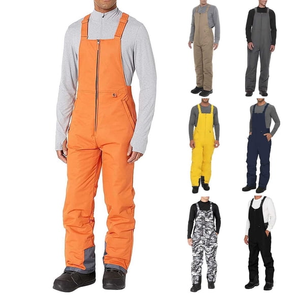Blekii Men's Ski Pants Overalls, Insulated Waterproof Snowboard Bibs, Winter Sport Snow Pants with Suspenders, Thermal Snowsuit Bottom for Skiing, Functional Cold Weather Gear,