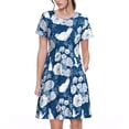 thumbnail image 1 of Balery Rose Flowers Vestidos sueltos de manga corta para mujer, vestidos de verano 2025, vestidos casuales de corte A con vuelo., 1 of 6
