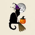 thumbnail image 3 of CafePress - Le Chat Noir Halloween Witch T Shirt - Men's Classic Graphic T-Shirt, 3 of 4
