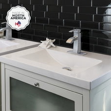 Smart Tiles Peel and Stick Backsplash, 5 Adhesive Tiles, Metro Black, 11.55"x8.38"