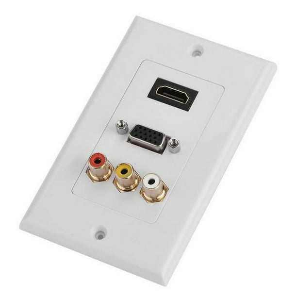 Wall Socket Panel Hdmi Vga Rca Ports 3In1 Multimedia Panel Multi