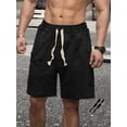thumbnail image 2 of SUNSIOM Men Loose Joggers Shorts Casual Solid Color Ripped Drawstring Cargo Shorts with Pockets for Summer Streetwear, 2 of 5