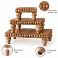 Wooden Riser Set of 3 with Removable Beaded Legs, Rustic Brown Wood ...