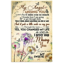 My angel in heaven-dandelion -miss you. Some days I miss you so much. I wonder how I am going to get through them vertical poster gift,Interior wall decoration, bedroom, frameless 12x16 inches