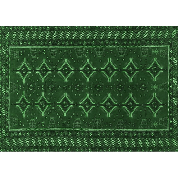 Ahgly Company Indoor Rectangle Persian Emerald Green Traditional Area Rugs, 5' x 8'