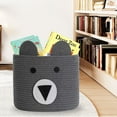 thumbnail image 6 of Homearda Cotton Rope Basket,Baby Hamper,Cute Bear Basket,Storage Basket,Woven Laundry Hamper,Toy Storage Bin,Gifts -Pet or Baby Gift Baskets-Grey,12”(D) x 10”(H) -easy to reshape, 6 of 7