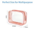 thumbnail image 2 of Bolsa de cosméticos transparente de PVC impermeable, bolsa de cosméticos transparente de viaje portátil con cremallera rosa, 2 of 5