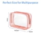 thumbnail image 2 of Bolsa de cosméticos transparente de PVC impermeable, bolsa de cosméticos transparente de viaje portátil con cremallera rosa, 2 of 5