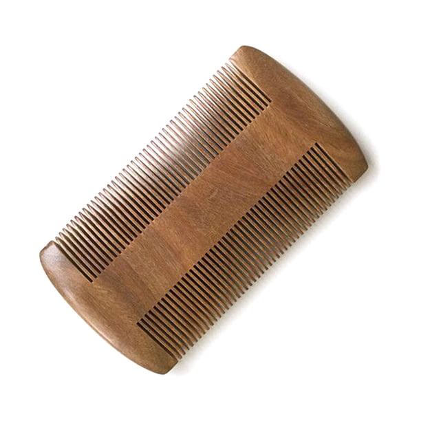 Peine para barba de sándalo de 10 cm, peine de madera de doble cara, peine de dientes finos, peine vintage