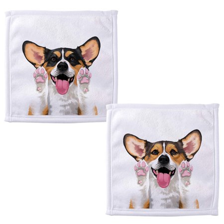 

WIRESTER 2 Pack Living Fashions Kitchen Towels for Washing Dishes Dish Rags for Bath Kitchen Hand Towel Drying Dishes Kitchen Wash Clothes and Dish Towels Size 12 inches - Pembroke Welsh Corgi Dogs