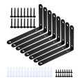 thumbnail image 1 of Tnarru 8 Pcs Ensembles de Supports d'Angle pour Jointures Support Mural Robuste Support Mural pour Placard Noir, 1 of 8
