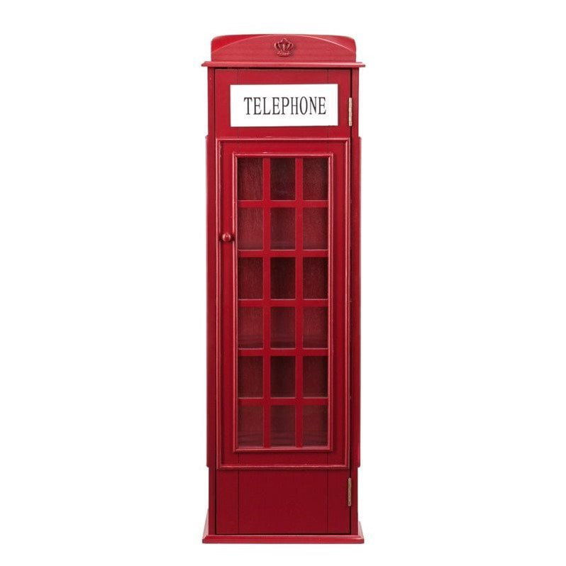 Southern Enterprises Phone Booth Storage Cabinet In Red Walmart