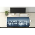 thumbnail image 2 of City Computer Mouse Pad, Gloomy Skyscrapers View of New York America, Rectangle Non-Slip Rubber Mousepad X-Large, 35" x 15" Gaming Size, Blue Grey Petrol Blue, by Ambesonne, 2 of 2