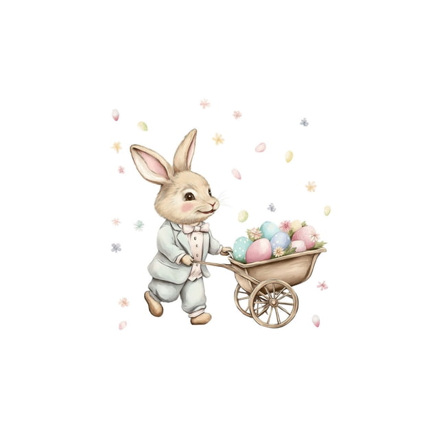SLYNSHome Easter Door Stickers Bunny Rabbit Egg Floral Flower Wall Decals Large Stickers for Spring Party Home Porch Refrigerator Window Decor