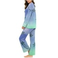 thumbnail image 5 of qelini Plus Size Pajama Sets for Women Cute Print V Neck Long Sleeve Shirt and Pant Sleepwear Soft Cozy Loungewear, 5 of 7