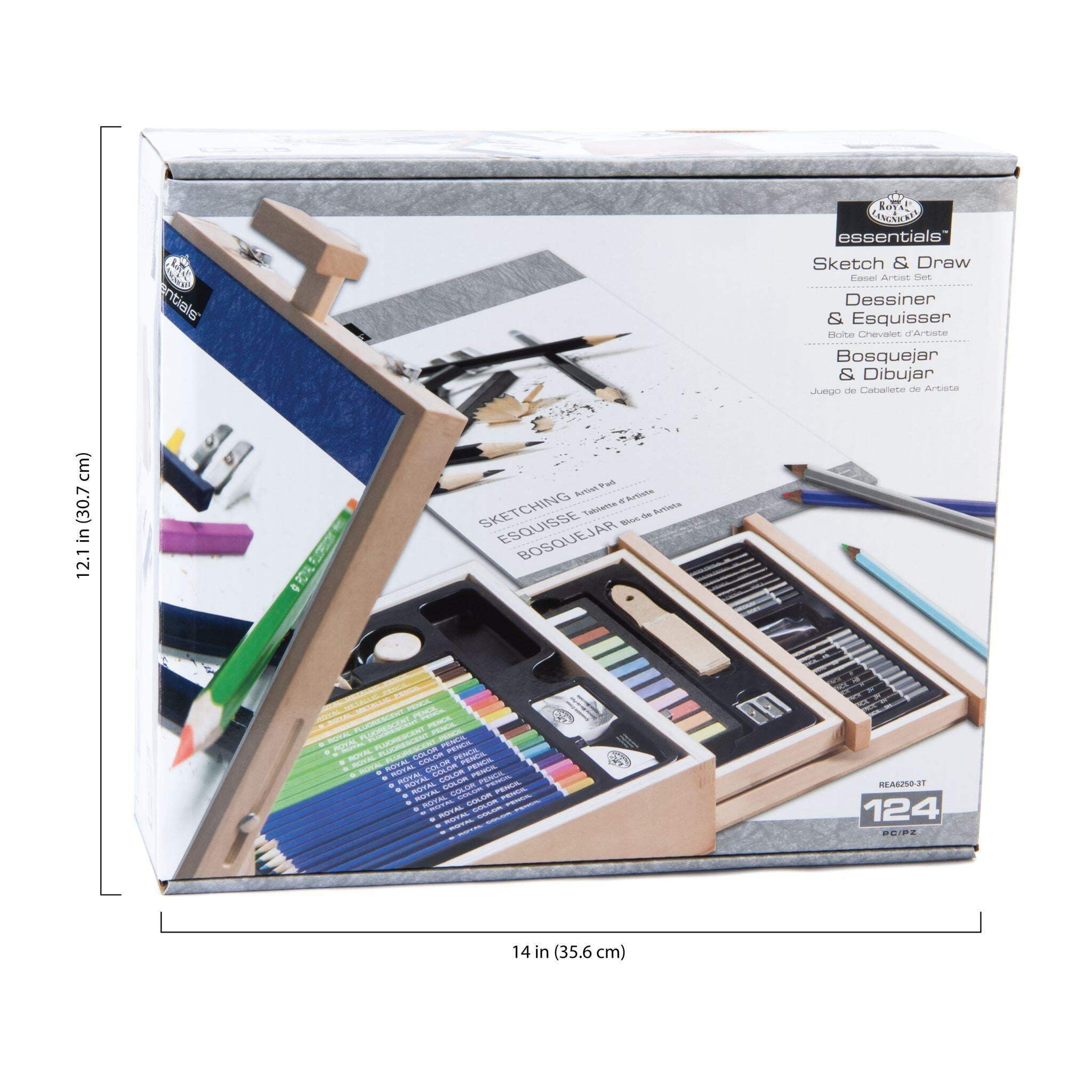 Royal & Langnickel Sketch and Draw Box Easel Art Set, 152pc