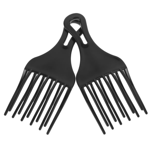 BRIGHTFUFU 2 piezas de plástico peine de pelo peine de dientes anchos peine de peluquería peine de rastrillo masculino tamaño S negro
