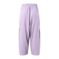 thumbnail image 4 of Sngxgn Wide Leg Pants for Women High Waisted Yoga Pants Casual Lounge Joggers Loose with Pockets(Purple,XXL), 4 of 4