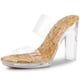 thumbnail image 1 of Sandalias Tacón Transparente Con Plataforma Tacones Gruesos Para Mujeres Marrón 39, 1 of 7