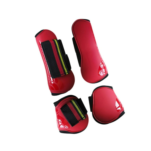 S SERENABLE 4 Pieces Horse Tendon Boots Wraps for Cross Country Riding Sessions Training Red