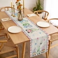 thumbnail image 3 of Easter Table Runner - 90 Inch Long, Kitchen Dining Table Runner Dresser Scarves, Country Gnomes Rabbit Colorful Eggs Flowers Treill Farmhouse Decor for Coffee Tables Wedding Party Banquet, 3 of 8