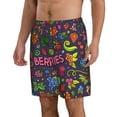 Adobk Berry Fruits Print Men's Swim Trunks Hawaiian Bathing Suit