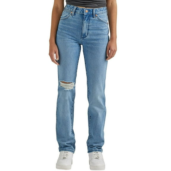 Wrangler Women's Medium Wash High Rise Wild West Straight Jeans - 112334567 28W x 28L