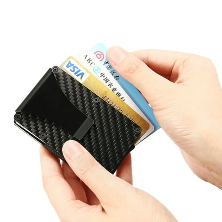 Slim Metal Wallet Carbon Fiber Credit Card Holder RFID Blocking Money Clip Purse | Walmart Canada