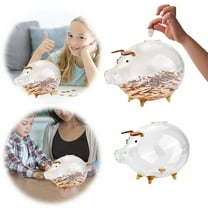 Adorable Large Capacity Transparent Glass Jar Bank for Home Decoration and Savings Goals for Adults Kids
