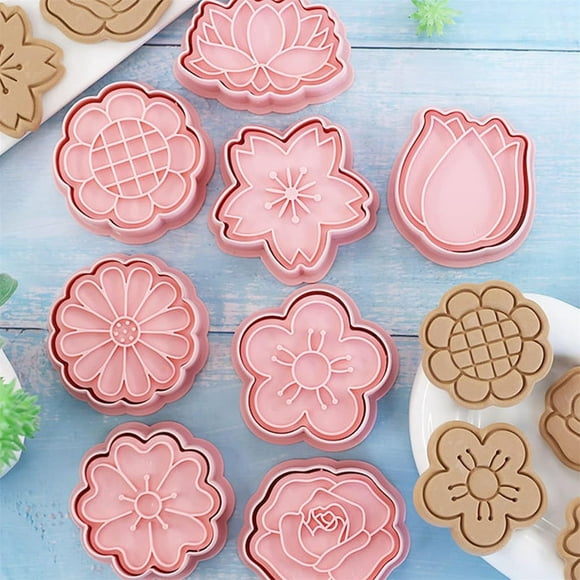 Under 10,Flower Plastic Three-Dimensional Cake Molds for Baking – Petal-Shaped Molds for Household Cakes, Baking Tools for Creating Beautiful Decorations, | Silica Gel, Multicolor-718 $BS$3