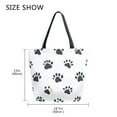 thumbnail image 5 of FORMRS Womens Canvas Tote Bag with Zipper Inner Pocket Shoulder Handbag, Black Cartoon Cat Paw, 5 of 7